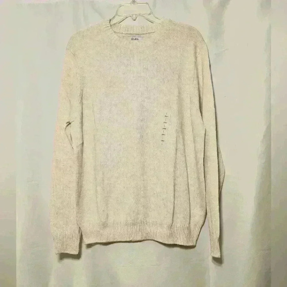 croft & barrow Other - Croft & Barrow Mens Extra Soft Cream Crew Neck Sweater Size Large NWT